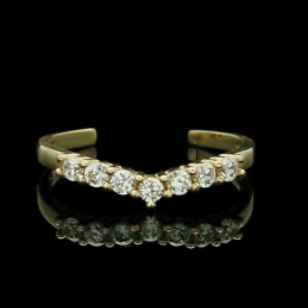 10k real solid gold CZ Toe Ring